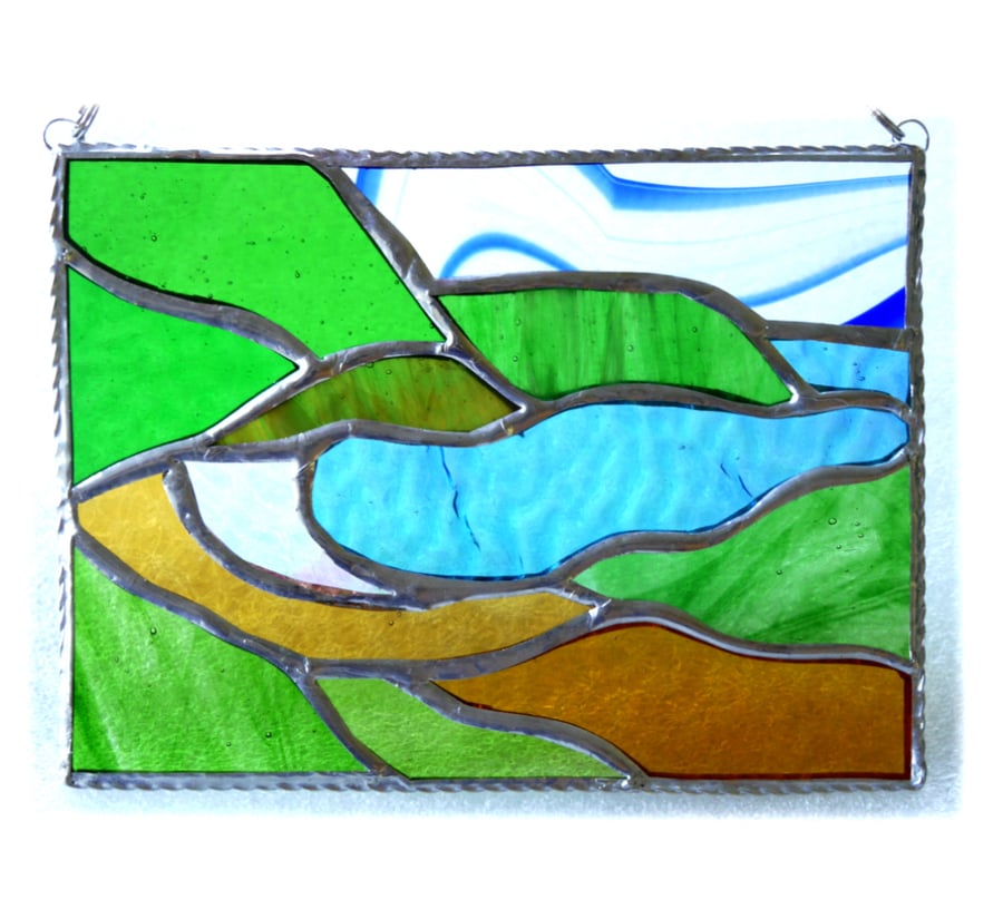Seascape Cove Panel Stained Glass Picture Landscape 008