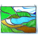 Seascape Cove Panel Stained Glass Picture Landscape 008