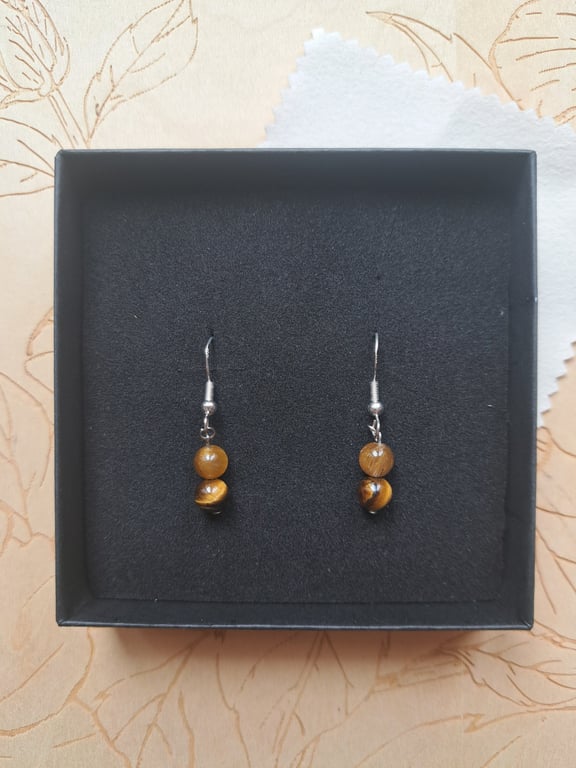 Tigers Eye beaded earrings 