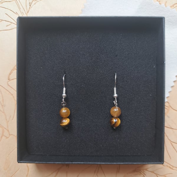 Tigers Eye beaded earrings 