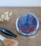 Pocket mirror, compact - dark blue and terracotta - Image 1