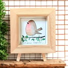 Sea Glass Watercolour Robin Art