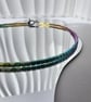 Rainbow Hematite Beaded Necklace Minimalist Gradient Statement Jewellery - Image 4