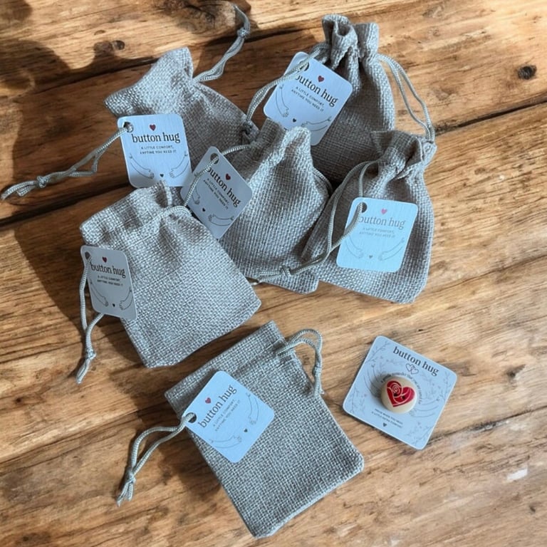Button Hug Gift Bag. Pocket Hug Gift. Exams Gift. Stress Relief Token.
