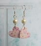 Dainty Pastel Flower Heart Earrings - Image 4