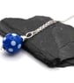 dark blue polka dot glass pendant necklace