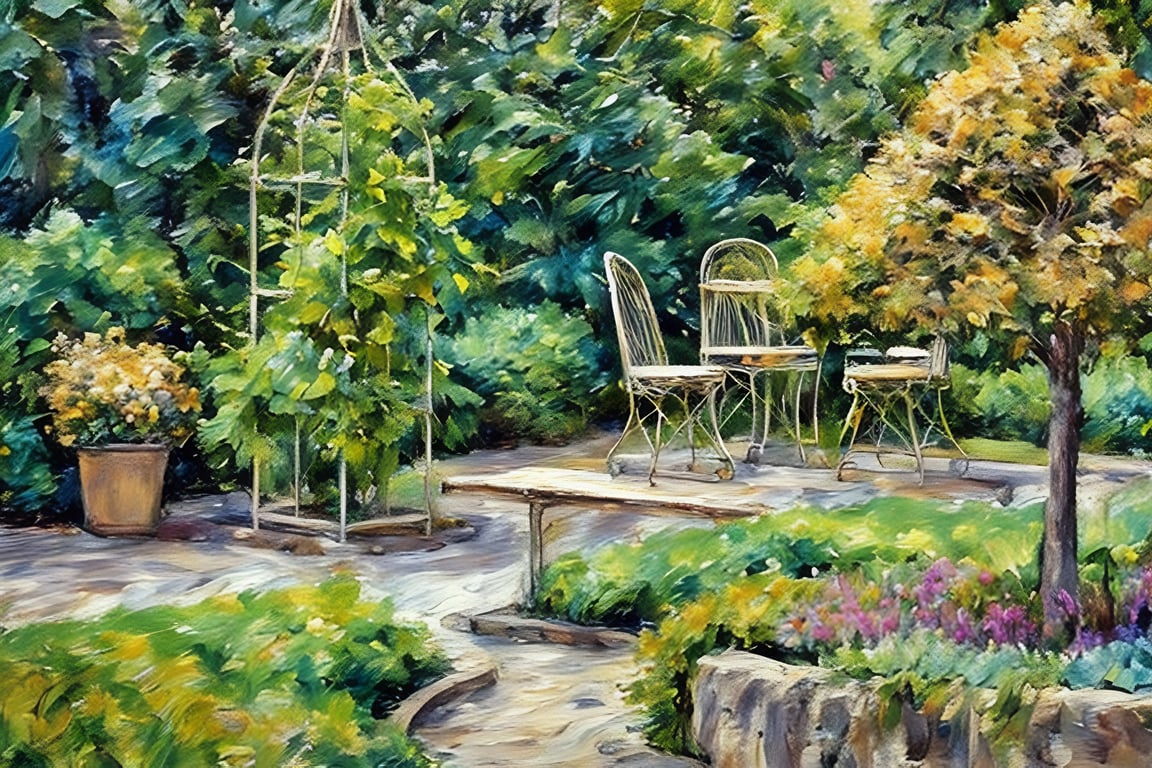 Lovely Garden  Art Greeting Card A5