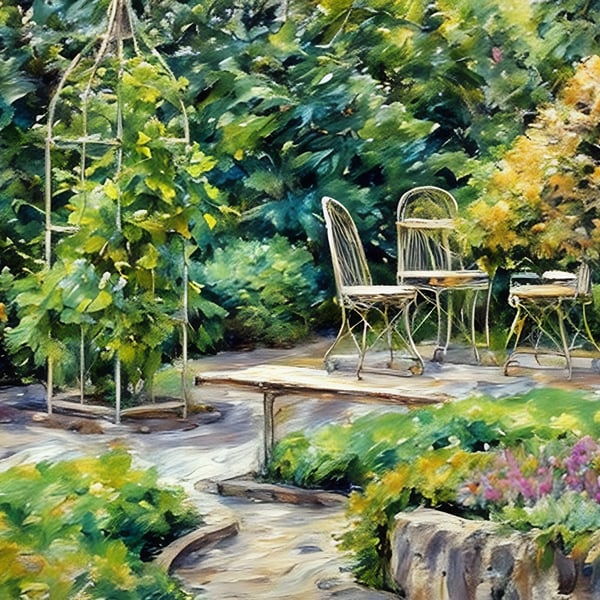 Lovely Garden  Art Greeting Card A5