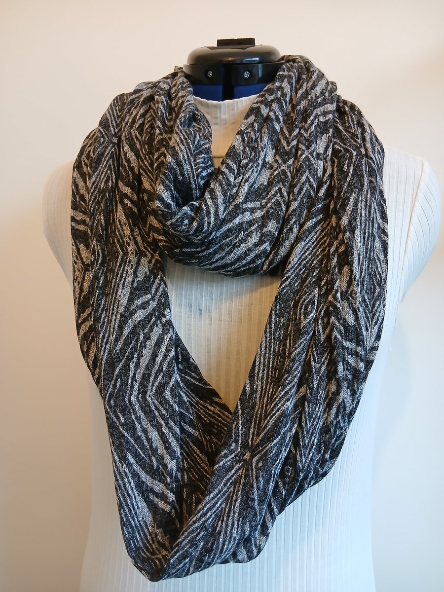 Charcoal grey infinity scarf 