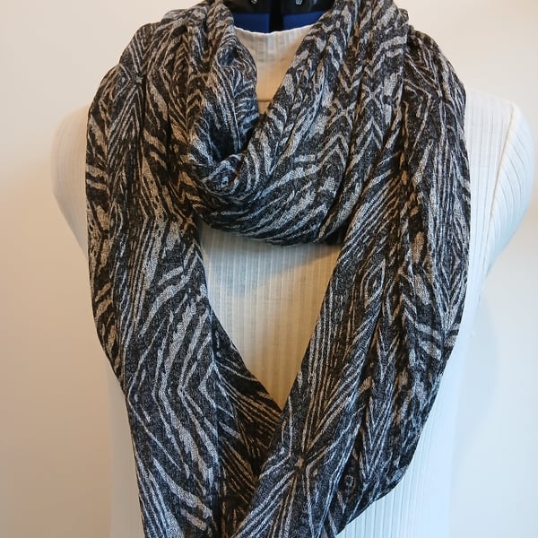 Charcoal grey infinity scarf 