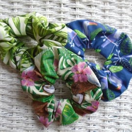 Pack of 3 Scrunchies Tropical Themed 