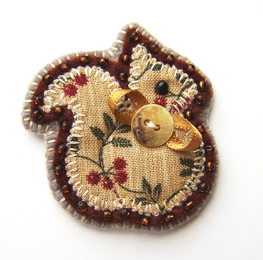 Reserved for LittleFox ... Squirrel Brooch