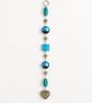Blue and Purple Beaded Hanging Decoration with Silver Filigree Heart - Image 1