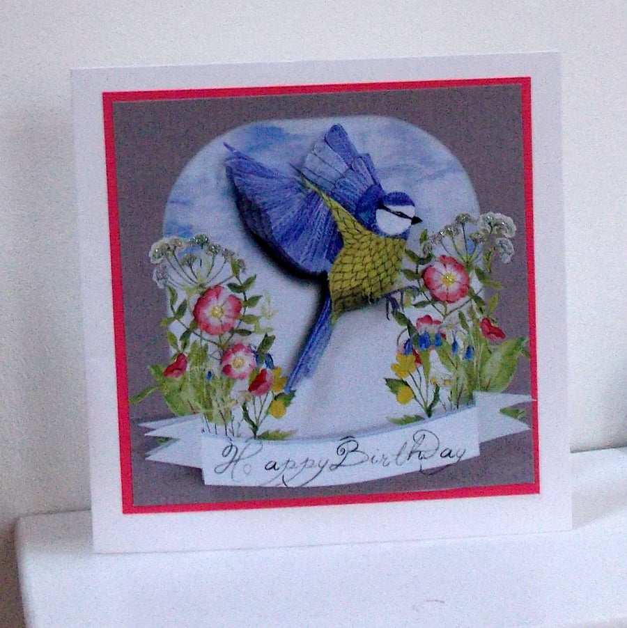 English Garden Bird Birthday Card