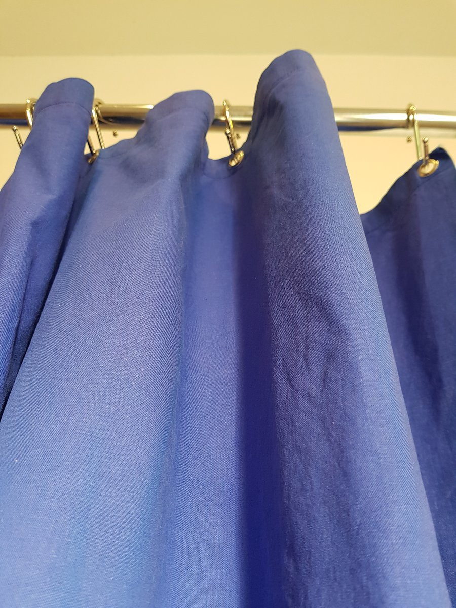 Royal Blue natural shower curtain