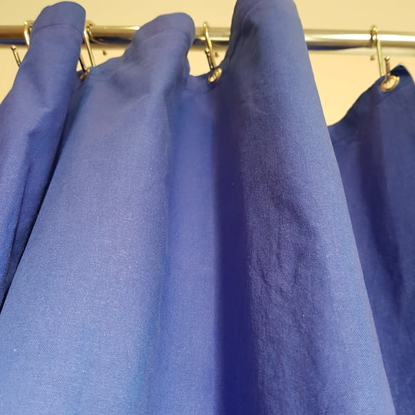 Royal Blue natural shower curtain