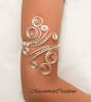 Silver Armlet, spiral and Celtic design upper arm cuff, celtic swirl armcuff,  - Image 2