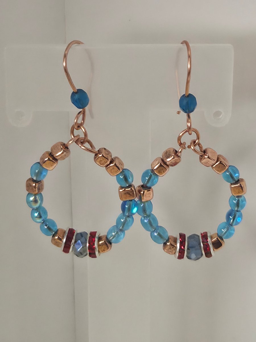 Shimmering Aqua Blue Hoops