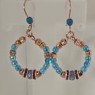 Shimmering Aqua Blue Hoops