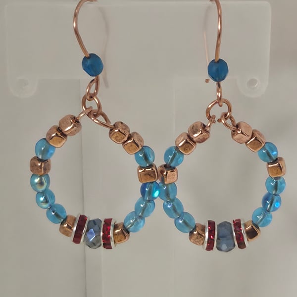 Shimmering Aqua Blue Hoops