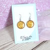 Golden Yellow dangle earrings, comfortable drop earrings for women