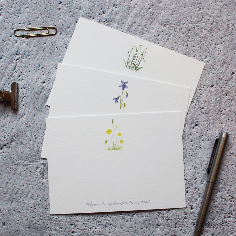 Wildflower Correspondence Cards Hand Designed By CottagRts