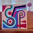 60x60 cm large punch needle wall art, abstract art,dopamine decor,fibre art