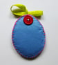 Decoration -  Hanging oval decoration - yellow ribbon - Image 2