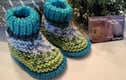 HAND KNITTED DESIGNER BABY BOOTIES and LEG WARMERS