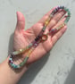 Fluorite & Banded Agate Hand Knotted Beaded Gemstone Necklace - Image 4