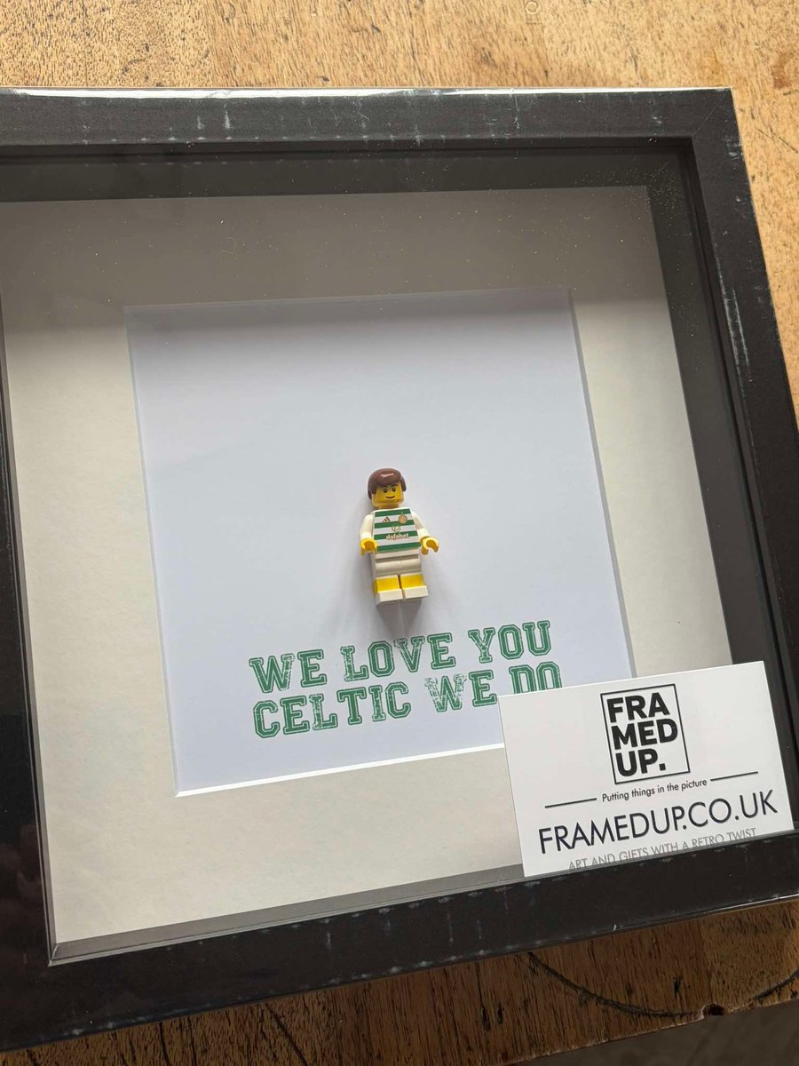 Celtic FC LEGO Minifigure Framed Art - We Love You Celtic We Do - Football Gift