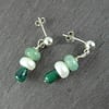 Green Malachite Pearl Earrings 