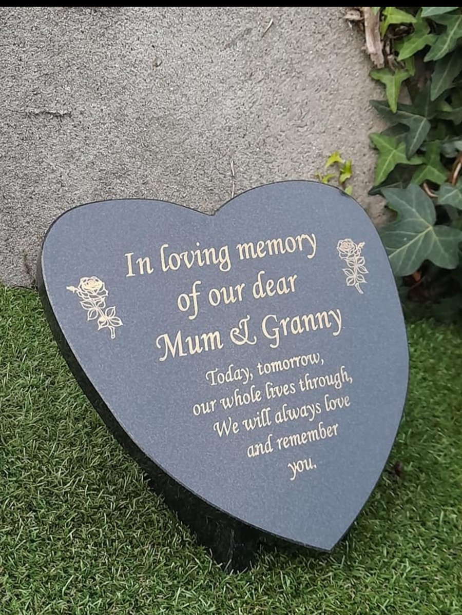 Memorial Grave Stone Heart Memorial Plaque Grave stone Heart grave Decoration 