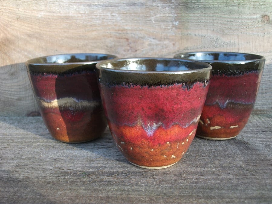  Set of 3 Mini Tumbler -  espresso cups, hot toddies, chocolate mousse