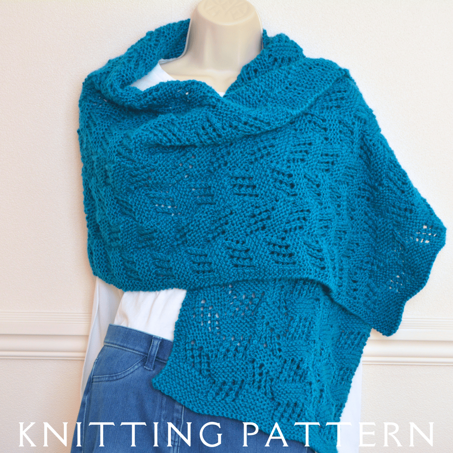 The Crazy Paving Scarf Knitting Pattern PDF Version By Email