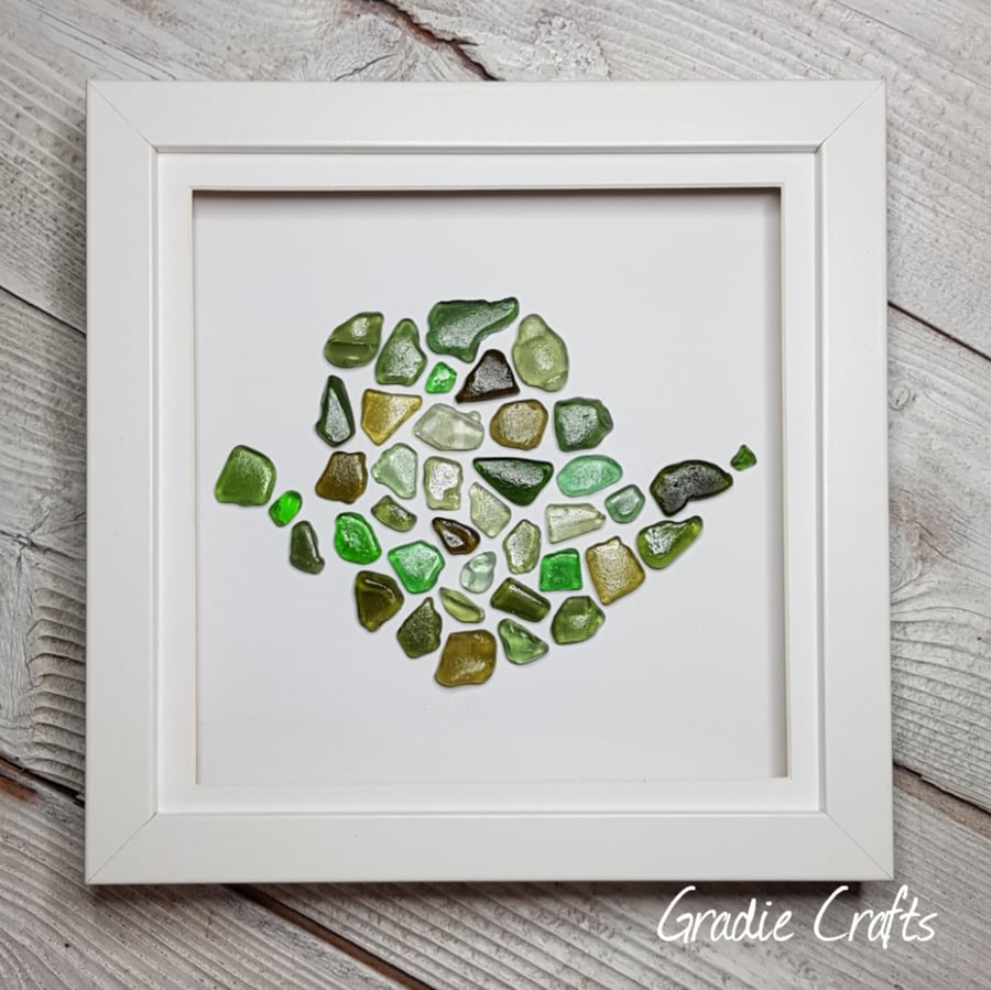 Anglesey Sea Glass Mosaic Map, Ynys Mon, Framed Art