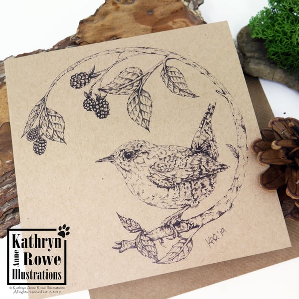 Wren, Wren Gift, Bird Gift, Bird Card, Bird Lover Card, Greeting Card, 