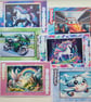 Set of 6 Children's Birthday Cards - Vehicles and Unicorns - Unisex Kids Cards  - Image 9