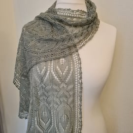 Vegan handknitted lace wrap