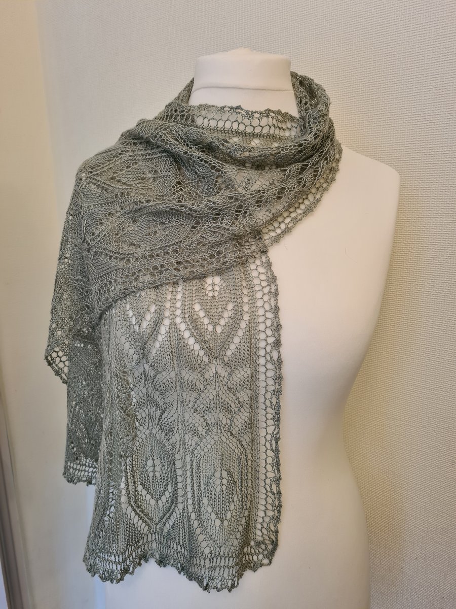 Vegan handknitted lace wrap
