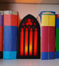 Gothic Cathedral Window Bookshelf Booknook With Fake Tealight  - Image 4