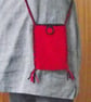 Crossbody Boho Festival Bag, Purse, Red & Black, Handspun Crocheted, Merino  - Image 3