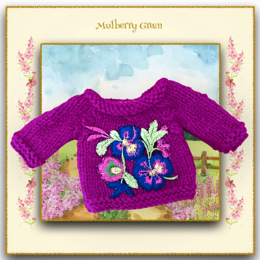  Embroidered Magenta Jumper