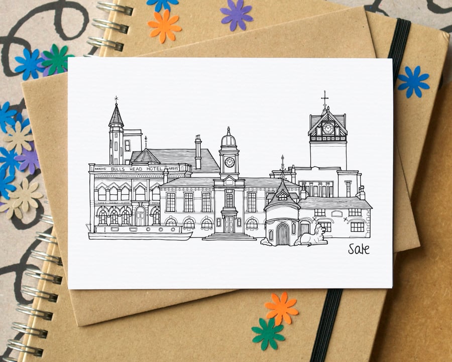 Sale Skyline Greetings Card