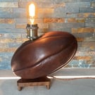 up cycled vintage Rugby ball lamp