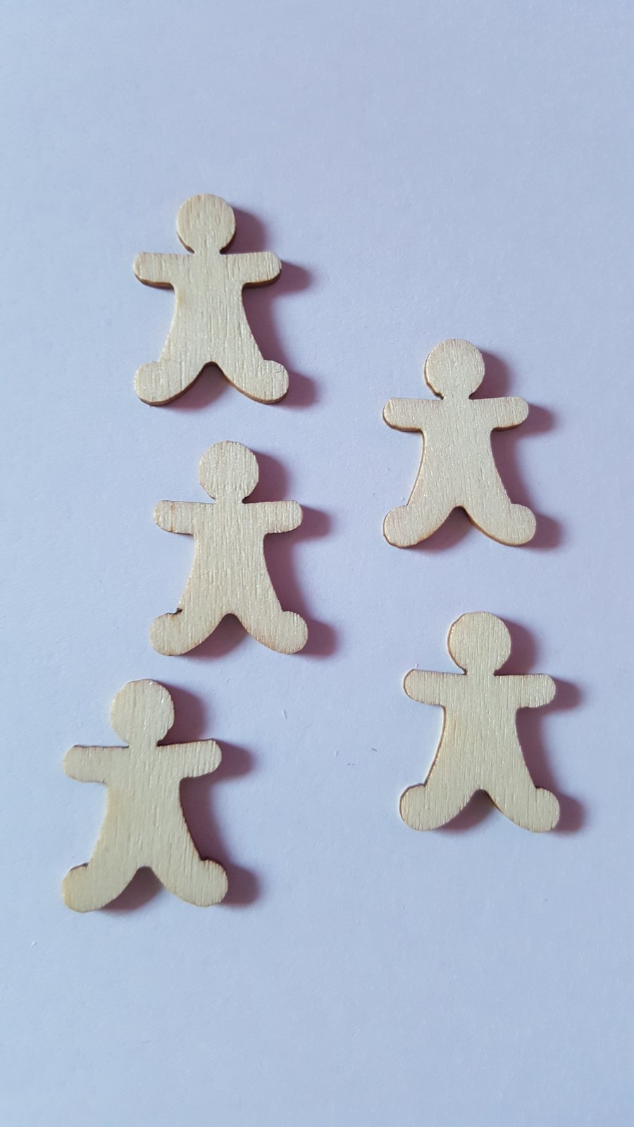 15 x Mini Blank Wooden Craft Shapes - 25mm - Christmas - Gingerbread Man 