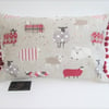 Red  Sheep Cushion with Red Bobbles