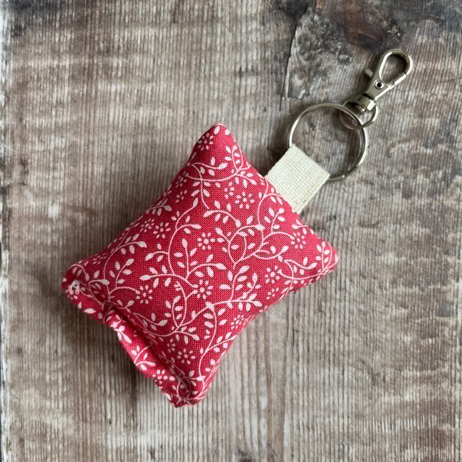 Pink floral keyring