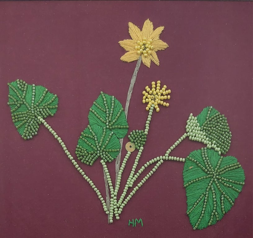 Lesser Celandine floral embroidery art