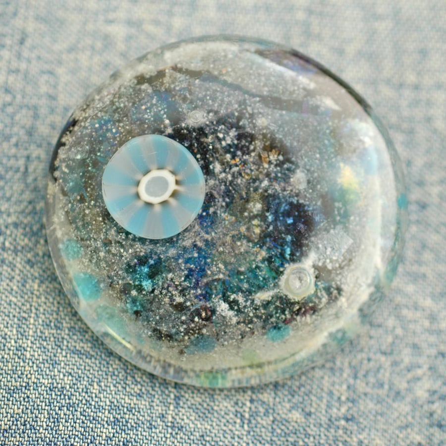 Fused Glass Underwater Brooch